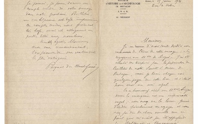 LITERATURE - PACQUET Adolphe Auguste Cyriaque (1889 - 1969) - Autograph letter signed