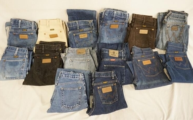 LOT OF 14 PAIRS OF WRANGLER JEANS