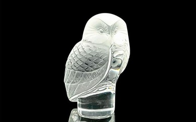 Lalique Crystal Paperweight, Owl