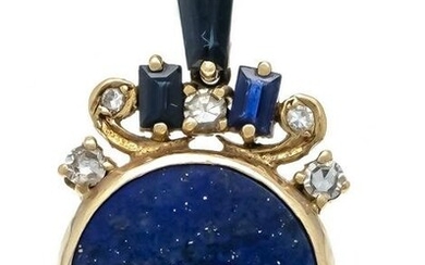 Lapis lazuli sapphire pendant