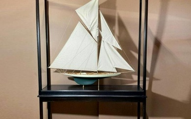 Large Cased Model Of America's Cup Yacht Defender