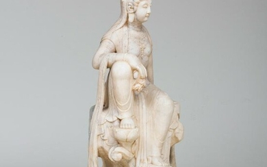 Large Chinese Carved Stone Figure of Guanyin