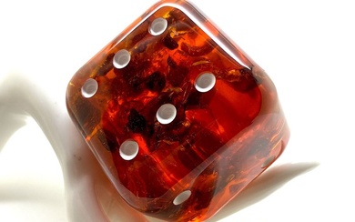 Large Dice with Baltic amber stones - Amber - succinite