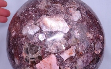 Large Gorgeous Sparkling Lepidolite (Madagascar Charoite) Sphere - 200×200×200 mm - 9729 g