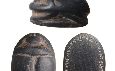 Large Levantine hardstone scarab with Semitic inscription