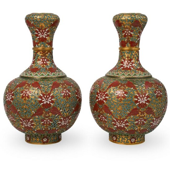 Large Pair Of Chinese Cloisonne Vases