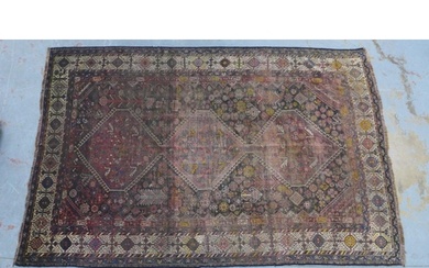 Late 19th / early 20th century Persian rug, three hooked med...