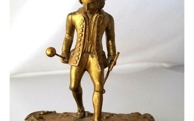Late 19thc Victorian Gold Gilded Bronze Figure of a