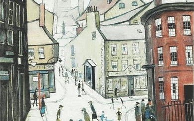 Laurence Stephen Lowry R.A. (British, 1887-1976) Berwick-on-Tweed Offset lithograph in colours, ...