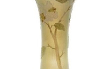 Legras et cie (founded 1864), Apple blossom vase, 1915-1920, Cameo glass with gilt overlay, Signed in cameo, 31.5cm high