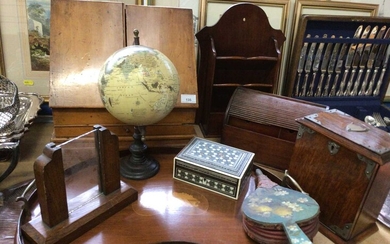 Letter rack, tray, correspondence box, globe, etc