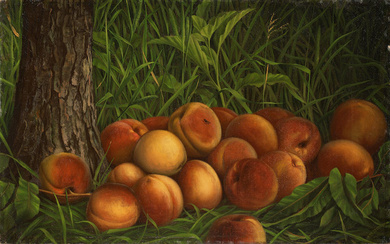 Levi Wells Prentice (1851-1935) Peaches 11 1/2 x 18 1/2...