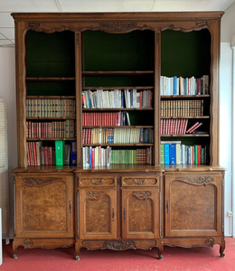 Library Bibus - Louis XV Style - Elm, Walnut - First half 20th century