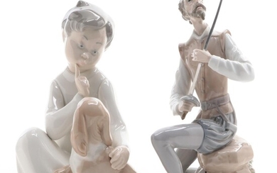 Lladró "Boy with Dog" and "Oration" Porcelain Figurines