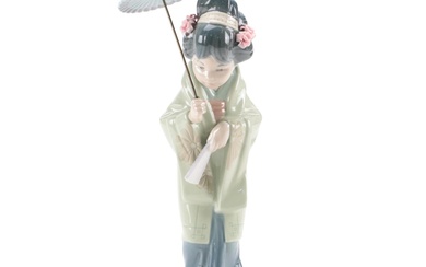 Lladró "Lady with Umbrella" Porcelain Figurine #4988 with Original Box