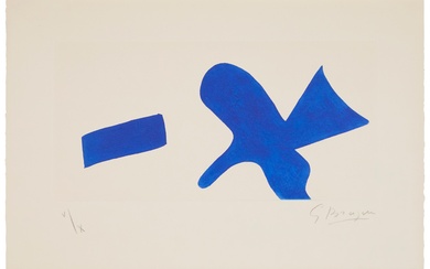 "L'oiseau Bleu," (Invitation exposition Louis Broder pour le livre de Braque), circa 1960