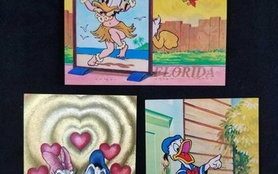 Lot Of Three DIsney Donald Duck Motion Postcards
