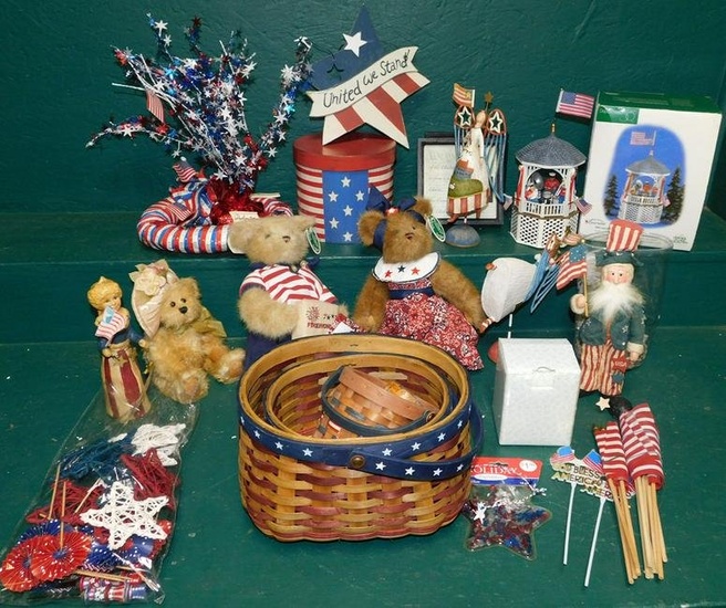 Lot of Decorative American Items & Teddy Bears