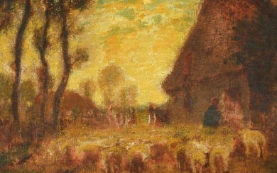 Louis Dessar Tonalist Farm Landscape Painting