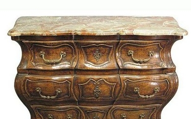 Louis XV Style Marble Top Bombay Commode