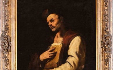 Luca Giordano (ambito di) Philosopher with book
