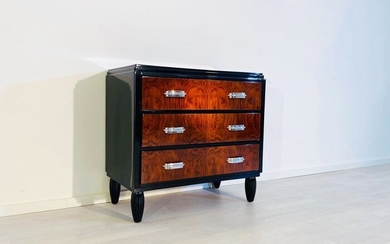 Luxurious Art Deco chest of drawers walnut veneer