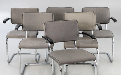 MARCEL BREUER. Thonet. 6 cantilever chairs 'S 64 PV'.