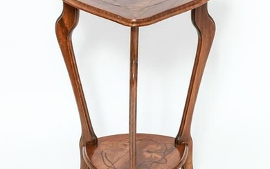 Paul Guth Art Nouveau Marquetry Tripod Table