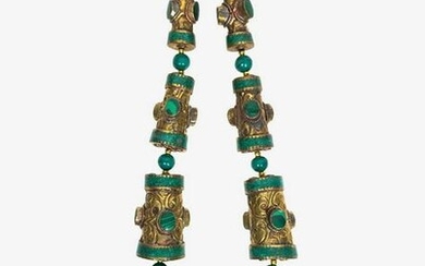 Malachite & Brass Necklace, Indian