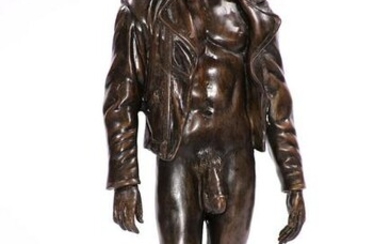 Male nude with hat and leather jacket