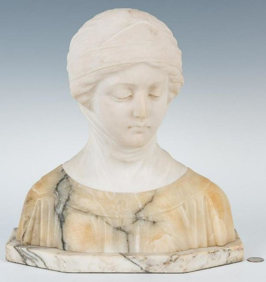 Marble Bust of a Maiden with Veil