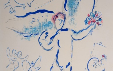 Marc Chagall - Esquisse pour L’Ange de Mozart, 1965