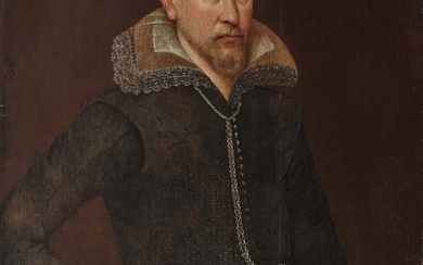 Marcus Gheeraerts le Jeune.1561/62 Bruges - 1636 Londres, Environs Portrait d'un homme de 31 ans,...