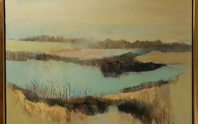 Marilyn Kaplan Pond Landscape Oil on Canvas