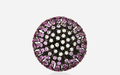 Mattia Cielo 'Fiore' pink sapphire and diamond brooch