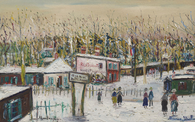 Maurice Utrillo (1883-1955), Rue de la Butte Pinson sous la neige, Montmagny (Val-d'Oise)