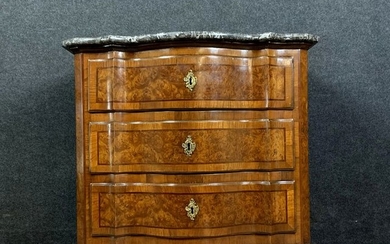 Mazarine chest of drawers in precious wood marquetry and blackened pear - Louis XIV Style - Wood - First half 19th century