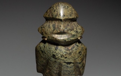 Mezcala Stone Anthropomorphic Figure. 200 BC – 500 AD. 7,5 cm H. Spanish Export License.