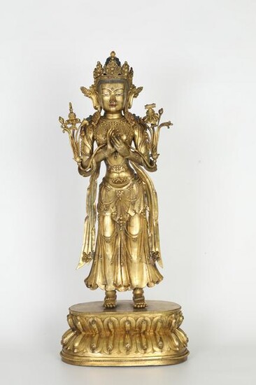 Ming Gilt bronze, Sakyamuni