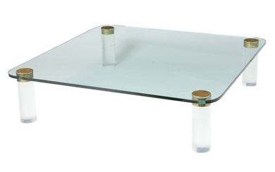 Modern Glass and Acrylic Square Low Table