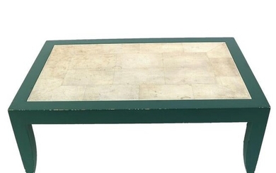 Modern Shagreen & Painted Wood Low Table