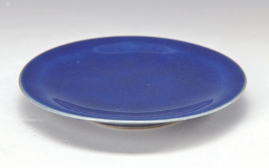 Monochrome plate, China, around 1840/60, porcelain, so-called powder-blue...