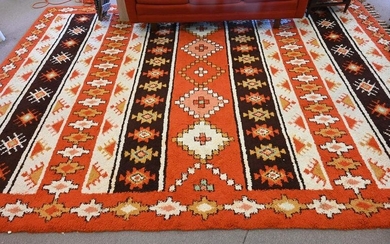 Moroccan Rug, geometric tribal hand knotted, 12' x 18'.