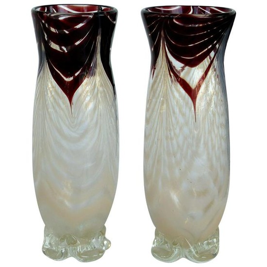 Murano Blown Glass Bud Vases