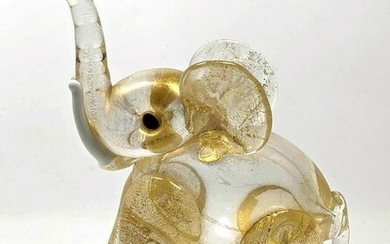 Murano Italian Art Glass Figural Elephant. No marks.
