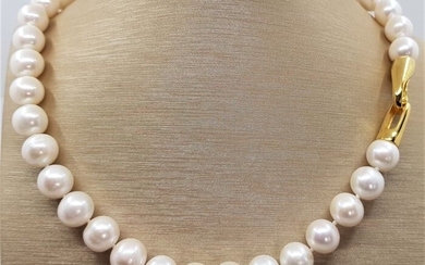 NO RESERVE PRICE - 11x12mm Cultured Freshwater pearls - Necklace