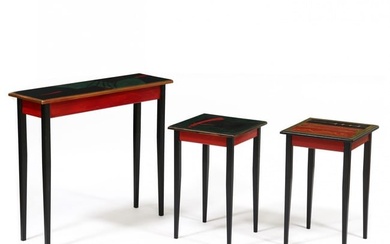 Nancy Tuttle May (North Carolina, 20th/21st Century), Three Painted Tables