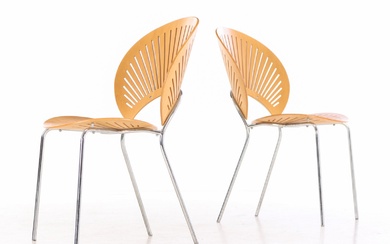Nanna Ditzel for Fredericia Furniture: Two 'Trinidad' chairs in beech (2)