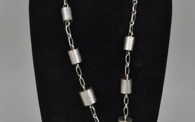 Native American Silver/Scrimshaw Claw Necklace