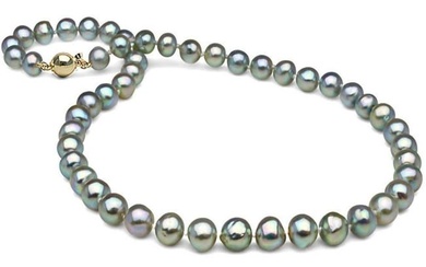 Natural-Color Baroque Blue Akoya Pearl Necklace